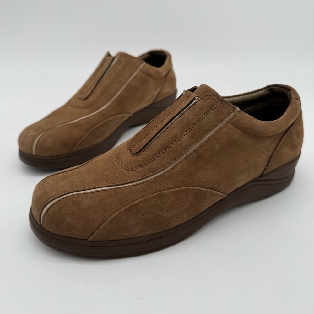 New Propet Elite Walkers Orthotic Brown Suede Leather Slip On Size 8 M
